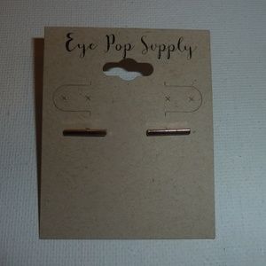 Studs Simply Fashion Earrings Gold Bar Small 0.5 New